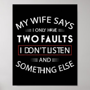 Poster Drôle Ma Femme Dit Que Je N'Ai Que Deux Faux Je N'
