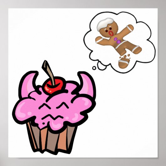 Poster Drôle Malin Cookie Killer Cupcake (Devant)