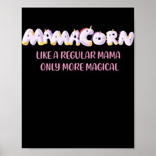 Poster Drôle Mamacorn Unicorn Mignonne Maman Fête des Mèr