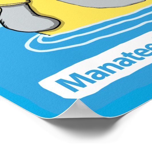 Poster Drôle Manatee dans un thé Tea Tee (Coin)