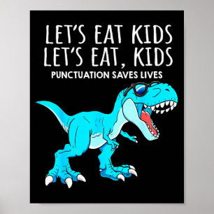 Poster Drôle Mangeons les Enfants La ponctuation Sauve De