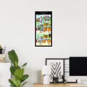 Poster Drôle manger en frénésie pendant une pandémie (Bureau à domicile)