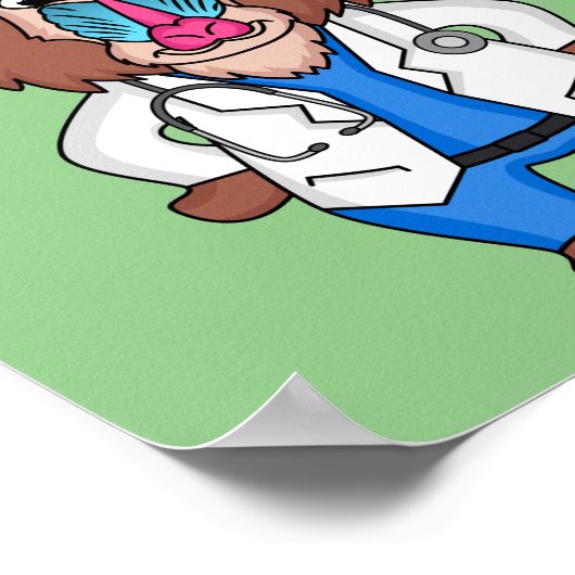 Poster Drôle manuel dessin d'un médecin (Coin)