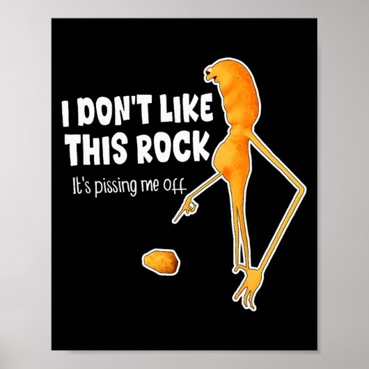 Poster Drôle Marcus Le Ver Memes Je n'aime pas ce Rock  (Devant)