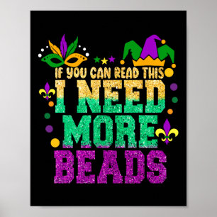 Poster Drôle Mardi Gras Costume de fête Masque Hommes Fem