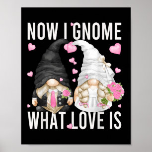 Poster Drôle Mariage Gnome Couple Pun Love Dire Pour Gro