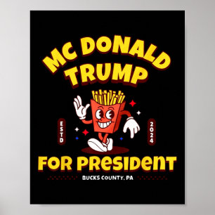 Poster Drôle Mcdonald Trump Président 2024 Frites Françai