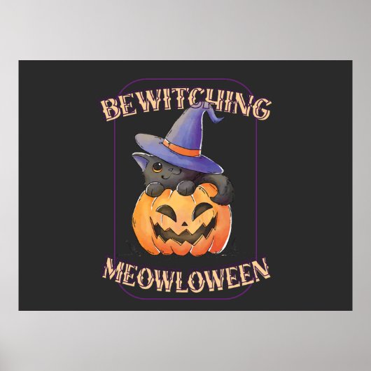 Poster Drôle Meowloween  (Devant)
