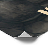 Poster Drôle mignon chat noir dans le jardin (Coin)