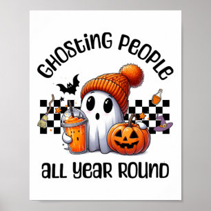 Poster Drôle mignon Déplaisant Fantôme Halloween Graphism