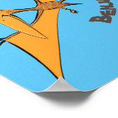 Poster Drôle mignon dessin animé de pterodactyle volant o (Coin)