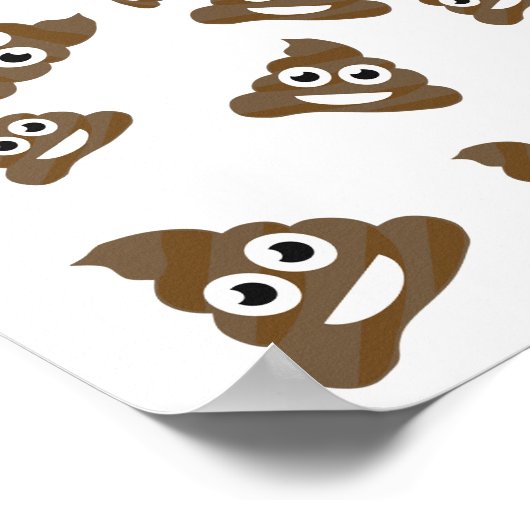 Poster Drôle mignon Poop Emoji Motif (Coin)