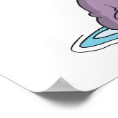 Poster drôle mignon snorkeling nage hippo (Coin)