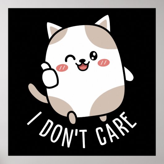 Poster Drôle mignon Thumbs Sarcastic Cat Hauteur Citation (Devant)