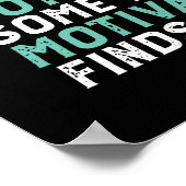 Poster Drôle Motivation De Courir Chassé Par L'Ours (Coin)