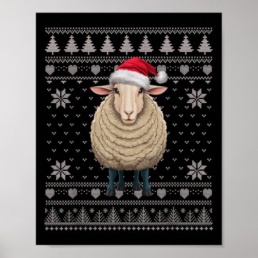 Poster Drôle Mouton Vilain Sweat de Noël Père Noël Xmas P (Devant)
