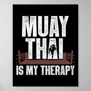 Poster Drôle Muay Design Thaï Hommes Femmes Enfants Muay 