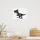 Poster Drôle musique dinosaure encre de stylo dessin d'ar (Cuisine)