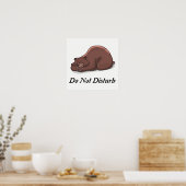 Poster Drôle Ne Dérangez Pas L'Ours Qui Dort (Cuisine)