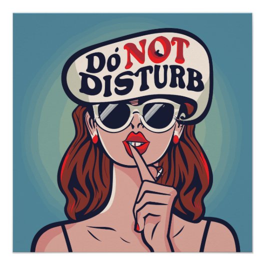 Poster Drôle Ne Disturbe Pas (Devant)