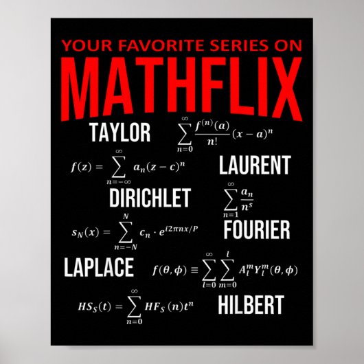Poster Drôle Nerdy Votre Série Préférée Sur Mathflix Math (Devant)