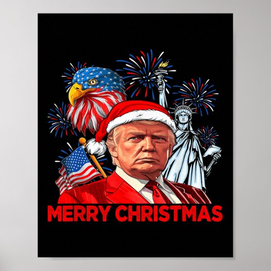 Poster Drôle Noël Donald Trump Joyeux Noël Funny 4e (Devant)