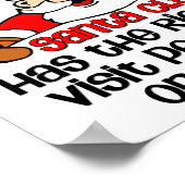 Poster Drôle Noël Père Noël Visite Bah Humbug (Coin)