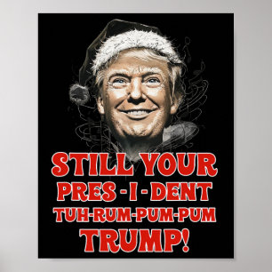 Poster Drôle Noël Président Trump Pyjamas Ugly Chris