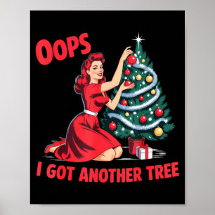 Poster Drôle Noël Vintage Oups J'ai Un Autre Arbre