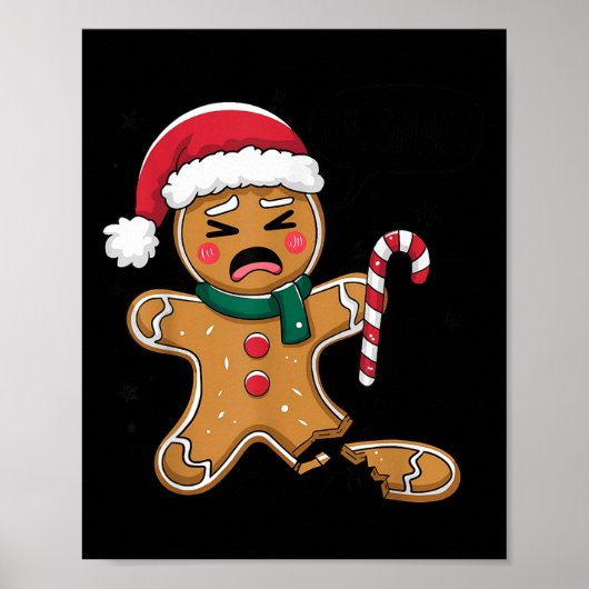 Poster Drôle Oh Snap Gingerpain boulangerie Noël Snacks (Devant)