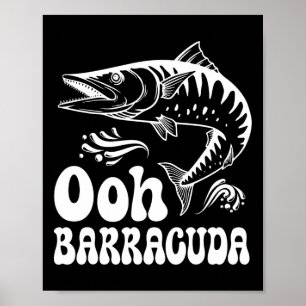 Poster Drôle Ohh Barracuda Pêche Pour Les Amateurs De Mus