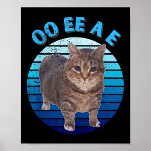 Poster Drôle Oiia Distressed Chat Frottant Chat Oi Oi Uia