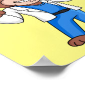 Poster Drôle orangoutan dessinateur docteur (Coin)