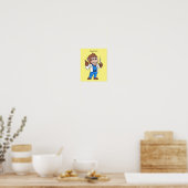 Poster Drôle orangoutan dessinateur docteur (Cuisine)