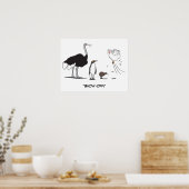 Poster Drôle Ostrich Penguin Kiwi Flying Chicken Show Off (Cuisine)