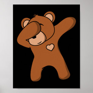 Poster Drôle Ours Ours Danser Dab Bear Party Dancing Bea