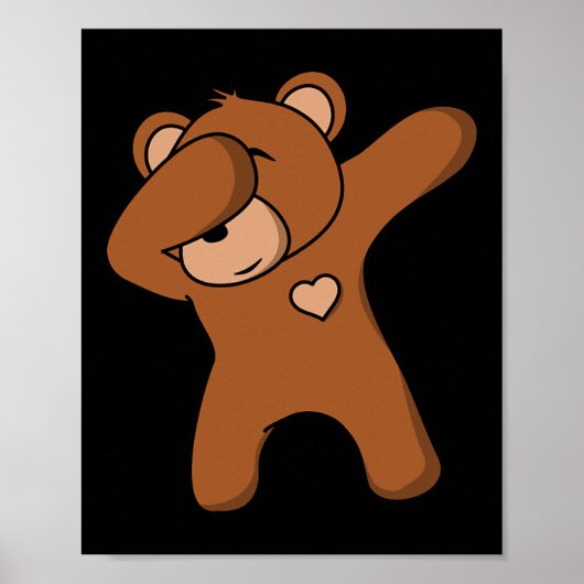 Poster Drôle Ours Ours Danser Dab Bear Party Dancing Bea (Devant)