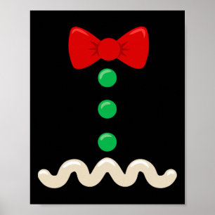 Poster Drôle Pain d'épices Homme Costume Noël Noël Noël H