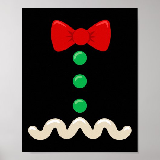 Poster Drôle Pain d'épices Homme Costume Noël Noël Noël H (Devant)