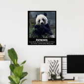 Poster drôle Panda, PATIENCE (Bureau à domicile)