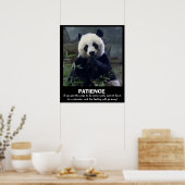 Poster drôle Panda, PATIENCE (Cuisine)