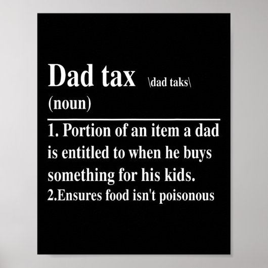 Poster Drôle papa Définition fiscale Daddy Fête des pères (Devant)