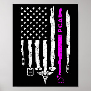 Poster Drôle Pca Patriotique Usa Drapeau Infirmières sema