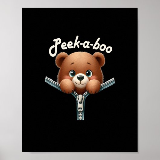 Poster Drôle - Peekabo - Ours (Devant)