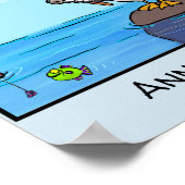 Poster Drôle pélican de pêche (Coin)