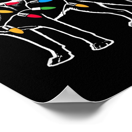 Poster Drôle Père Noël Labrador Retriever Les lumières de (Coin)