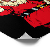 Poster Drôle Père Noël Merry Kwanzaa Vacances afro-améric (Coin)