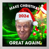 Poster Drôle Père Noël Trump 2024 Rendre Noël super (Devant)