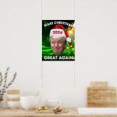 Poster Drôle Père Noël Trump 2024 Rendre Noël super (Cuisine)
