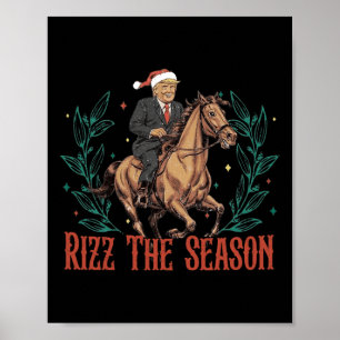 Poster Drôle Père Noël Trump Rizz La Saison Rendre Noël G